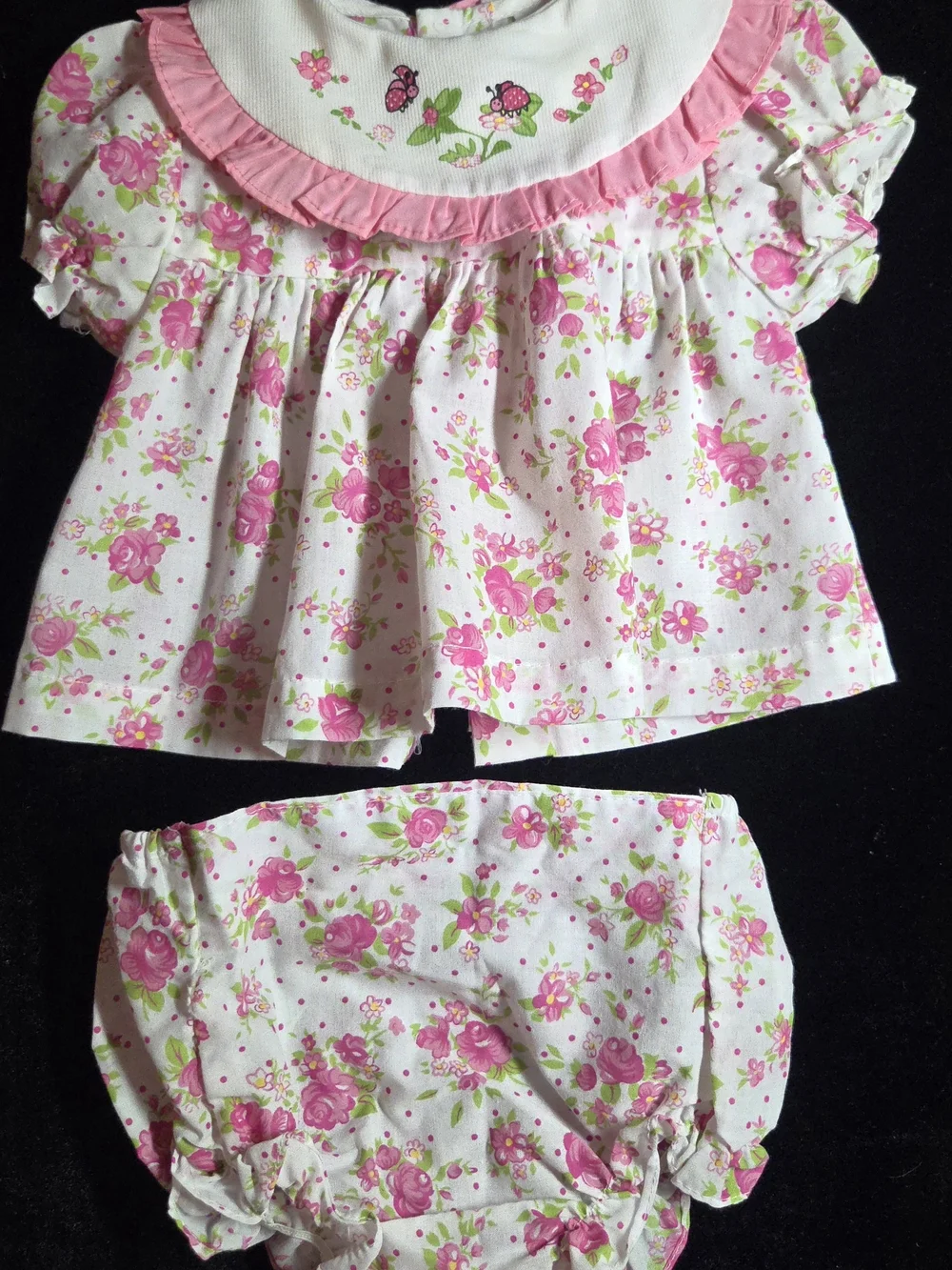 Catton Candy Pink & White Floral Diaper Cover Set